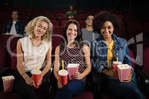 Group of people watching movie