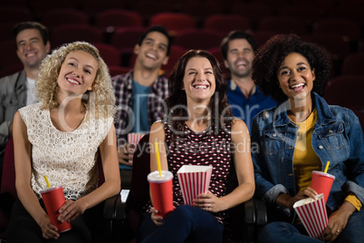 Group of people watching movie