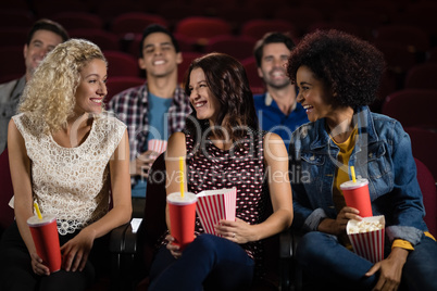 Group of people watching movie