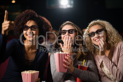 Group of people watching movie