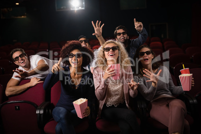 Group of people watching movie