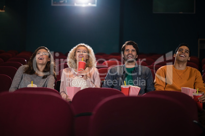 Group of people watching movie