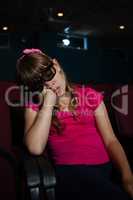 Girl wearing 3d glasses while sleeping