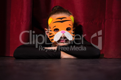 Ballet dancer wearing mask sleeping