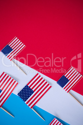 Directly above shot of American flags