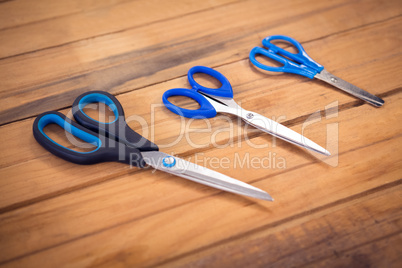 High angle view of scissors on table