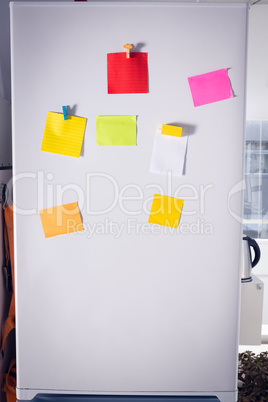 Sticky notes on refrigerator