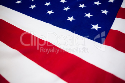 High angle view of American flag