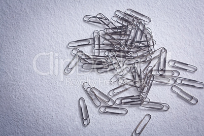 Paper clips on white background