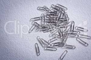 Paper clips on white background