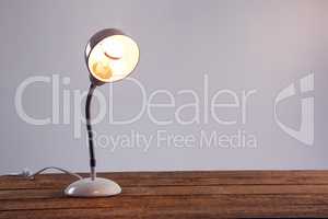 Table lamp against white background