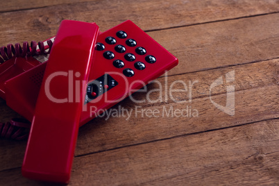 Modern phone on wooden table