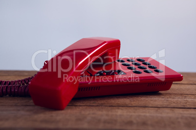 Modern phone on wooden table