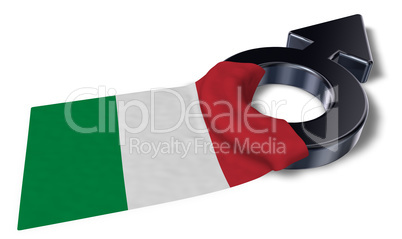 symbol des mars und flagge von italien