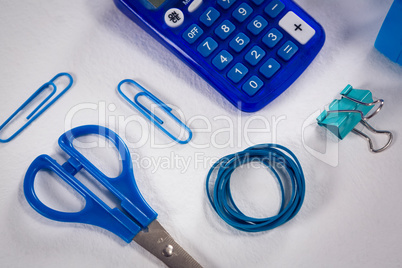 Various stationery on white background