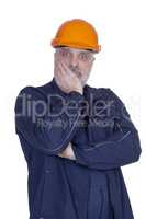 Man builder in working clothes
