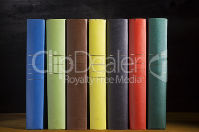Books in multicolored covers