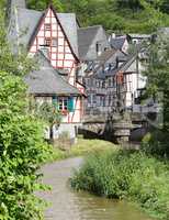 Traditionelle Fachwerkhäuser in Monreal, Eifel, Deutschland