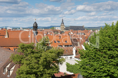 Blick über die Dächer von Bamberg, Deutschland, Europa