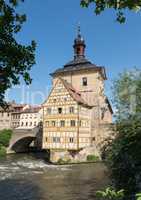 Rathaus von Bamberg im Fluß Regnitz , Franken, Deutschland