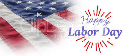 Composite image of digital composite image of happy labor day and god bless america text