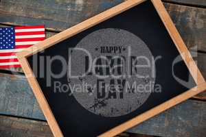 Composite image of digital composite image of happy labor day text poster