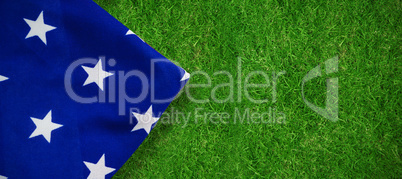 Composite image of close-up of american flag