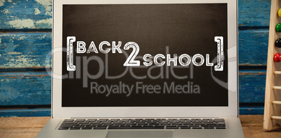 Composite image of back to school text over white background