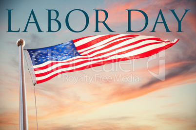 Composite image of labor day text