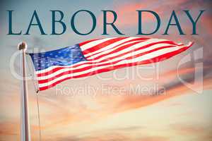 Composite image of labor day text