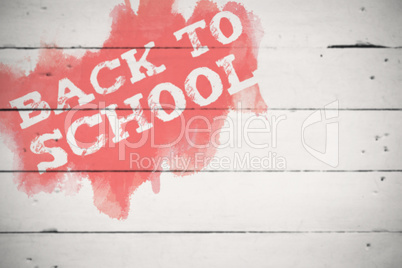 Composite image of back to school text on green and blue splash