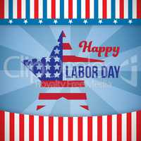 Composite image of composite image of happy labor day text and star shape american flag