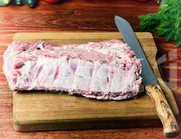 Pork meat on a cutting board