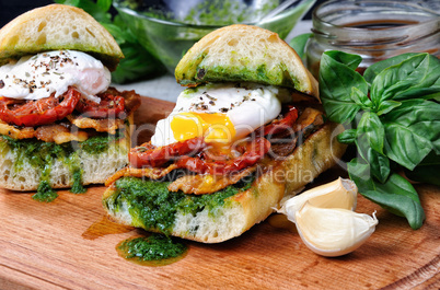 Ciabatta with poached egg