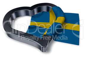 flagge von schweden und herz