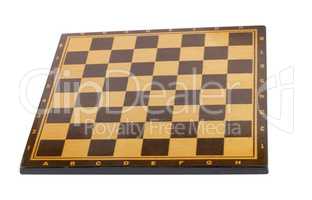 wooden empty chessboard isolated