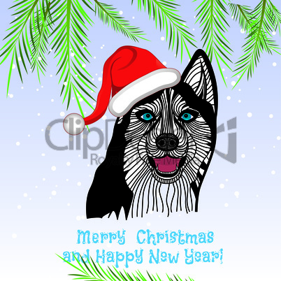 dog pet puppy animal concept of Chinese New Year of the Dog vector and Christmas.