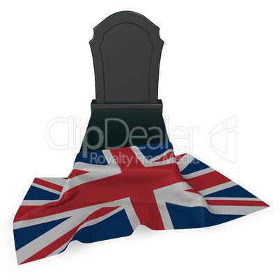 grabstein und flagge von großbritannien