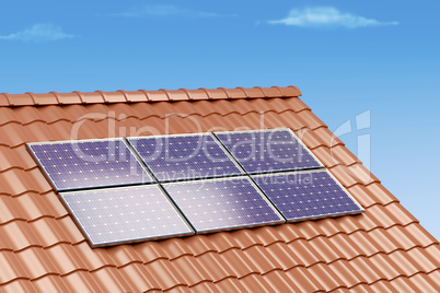 Solar panels on the roof