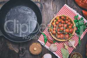 Empty black cast-iron frying pan