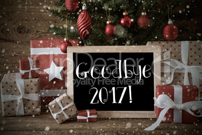 Nostalgic Christmas Tree With Goodbye 2017, Snowflakes