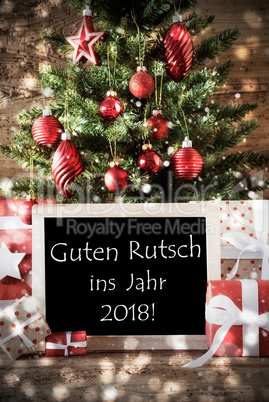 Christmas Tree With Bokeh Effect, Text 2018