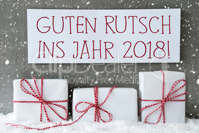 White Gift, Snowflakes, Guten Rutsch 2018 Means New Year