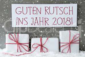 White Gift, Snowflakes, Guten Rutsch 2018 Means New Year
