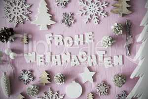 Flat Lay, Frohe Weihnachten Means Merry Christmas, Frame