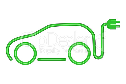 Car silhouette with electric plug