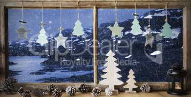 Window, Winter Landscape, Christmas Decoration