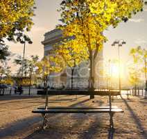 Arc de Triomphe in Paris autumn