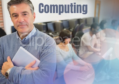 Computing text and University teacher with class
