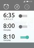 Alarm clock application interface